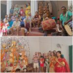 পূর্বপুরুষের শতবর্ষ প্রাচীন দুর্গাপূজার ঐতিহ্য পরম্পরা ধরে রাখতে লন্ডন থেকে এ প্রজন্মের সাহেব মেমেরা শান্তিপুরের আগা বাড়িতে।