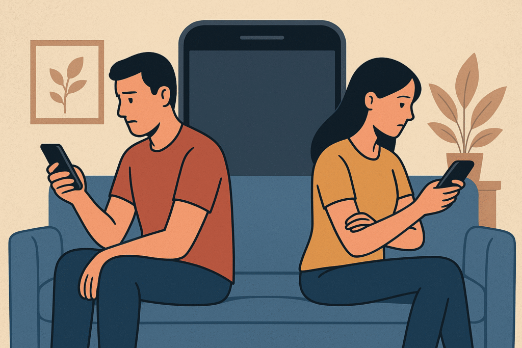 একটি মোবাইল যখন সম্পর্কের মাঝে দেওয়াল হয়ে দাঁড়ায়।