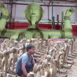 বোল্লা রক্ষাকালী পুজো: ঐতিহ্যের সাথে তাল মিলিয়ে প্রতিমা গড়ায় নেমেছে নতুন প্রজন্মও।