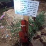 তৃণমূল নেতাদের নাম টাঙিয়ে হুমকির অভিযোগ, সরানো হল বলির কাঠ।