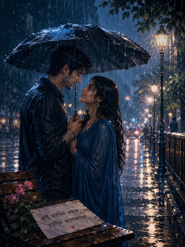 বৃষ্টিভেজা ভালোবাসা।