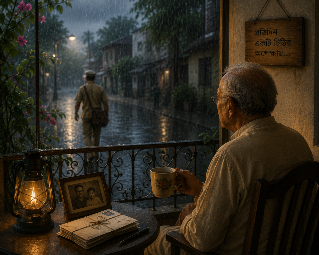 বৃষ্টিভেজা বারান্দা।