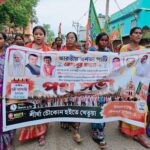 প্রধানমন্ত্রীর প্রয়াত মা ও সেনাবাহিনীকে অপমানের অভিযোগে কেশপুরে বিজেপির বিক্ষোভ।