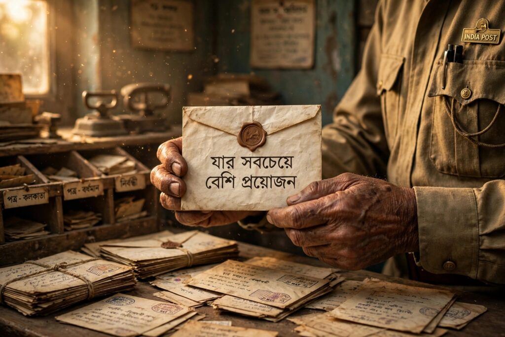 যে চিঠির ঠিকানা ছিল না।