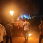 জঙ্গলমহলে ৩০-৩৫ হাতির বড় দল, সন্ধ্যা থেকেই হুলাপার্টির নজরদারি ও গ্রামবাসীদের পাহারা।