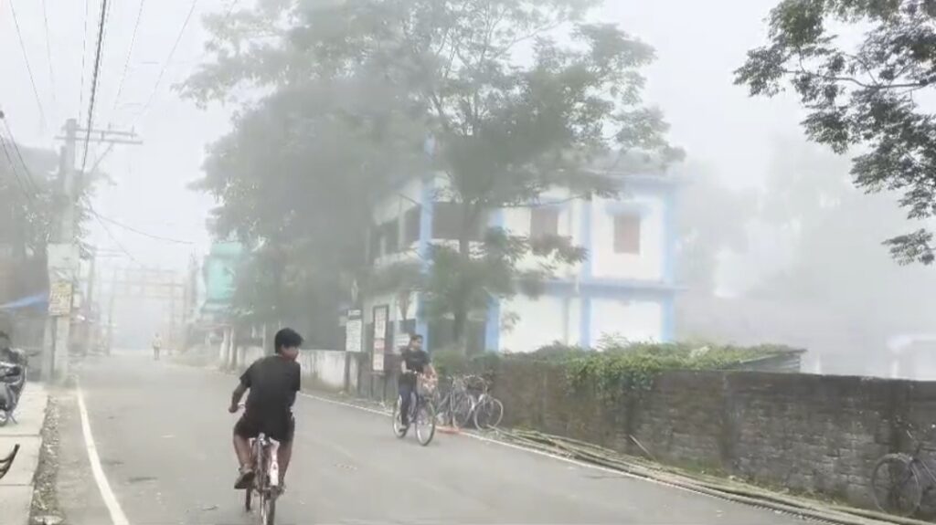 কুয়াশায় ঢাকল মাঠ-ঘাট, দৃশ্যমানতা কমায় বাড়ল যান চলাচলের ঝুঁকি।