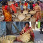 বাঁশের ঝুড়ির ভিতর।