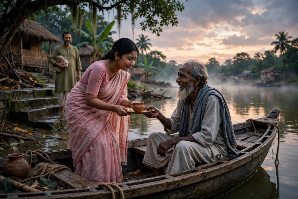 ঘাটের শেষ নৌকা।