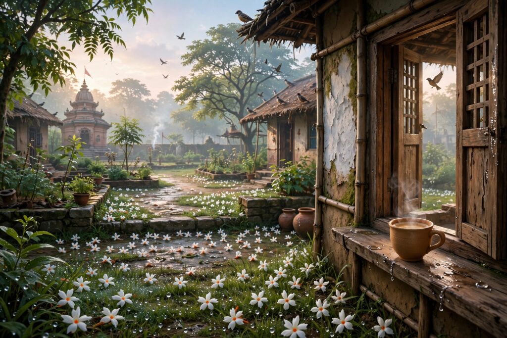 কবিতা — শিউলির সকাল।