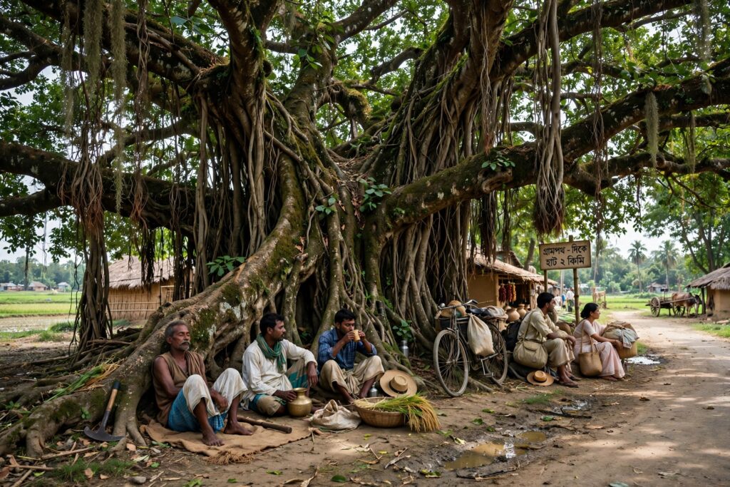 পথের ধারের গাছতলা: বিশ্রাম, অপেক্ষা ও গ্রামীণ জীবনের এক নীরব ঠিকানা।।।