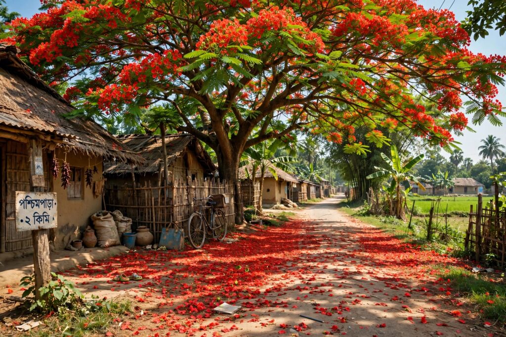 কবিতা — কৃষ্ণচূড়ার নিচে।।।।