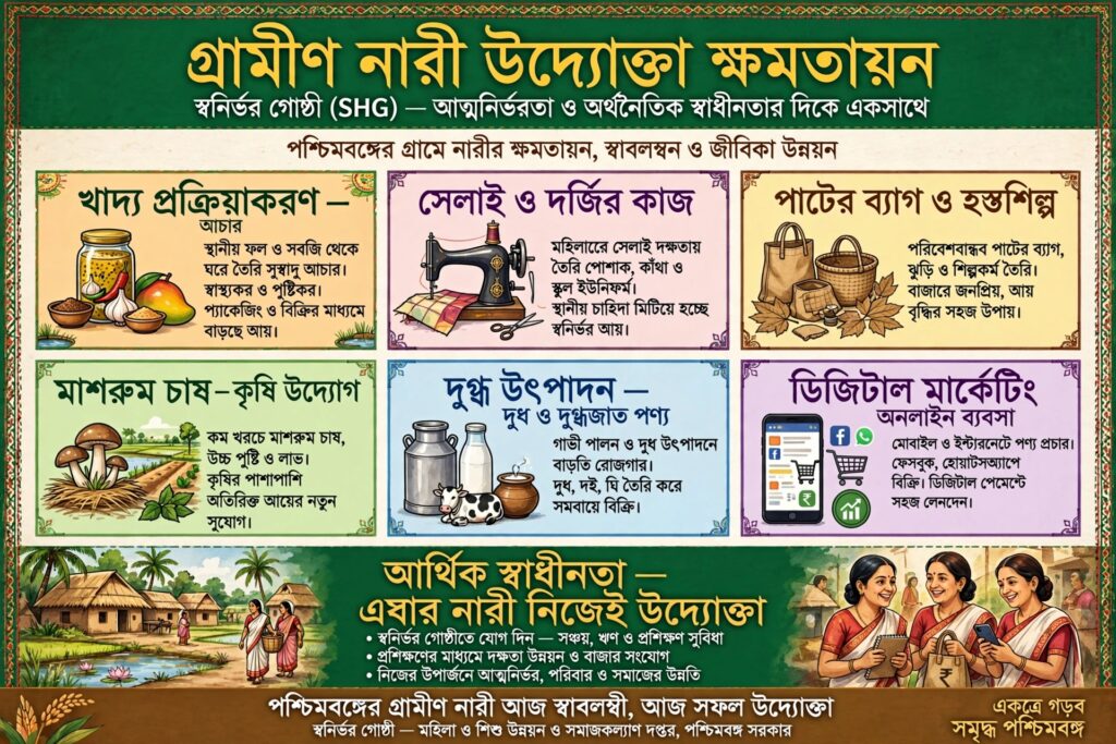 গ্রামীণ নারী উদ্যোক্তা: আত্মনির্ভরতা, ক্ষমতায়ন ও সমাজ পরিবর্তনের নতুন দিগন্ত।