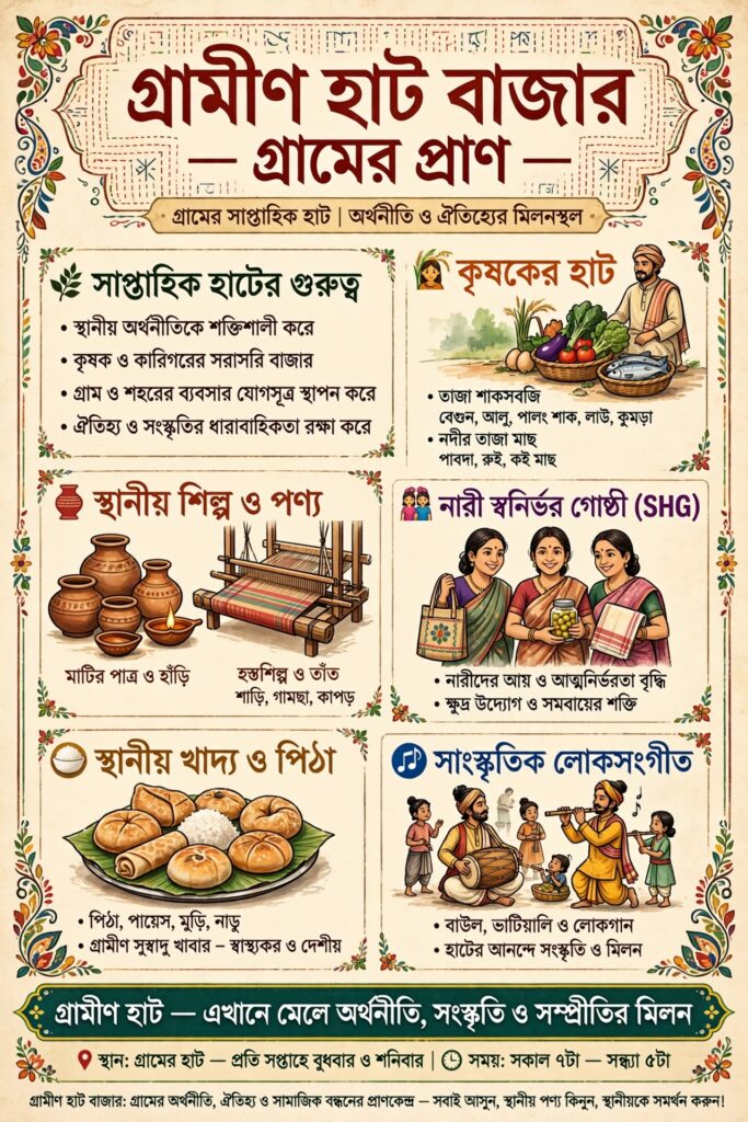 গ্রামীণ হাট ও বাজারের গুরুত্ব: অর্থনীতি, ঐতিহ্য ও মানুষের মিলনকেন্দ্র।