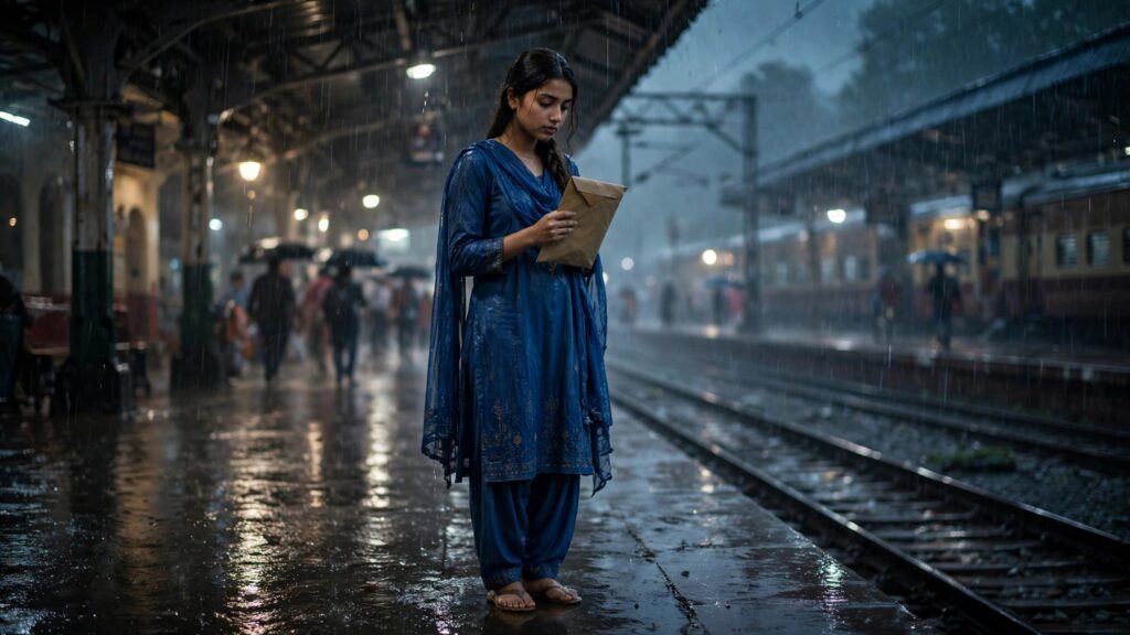 বৃষ্টিভেজা প্ল্যাটফর্মের মেয়েটি (প্রথম পর্ব: শেষ ট্রেনের অপেক্ষা)।