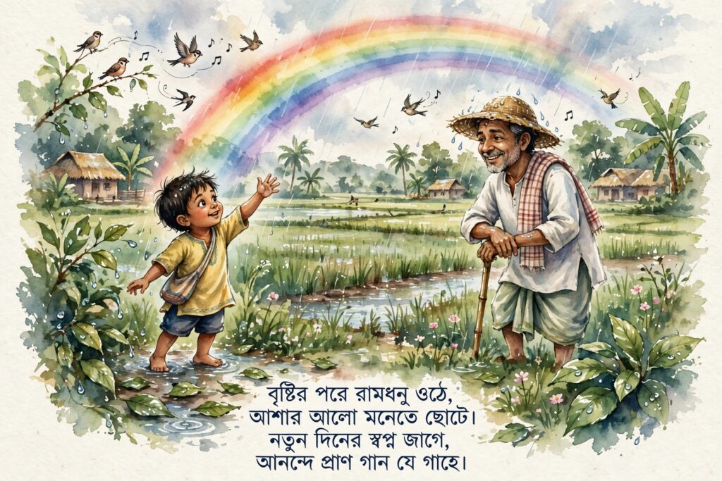 কবিতা : বৃষ্টির পরে রংধনু।
