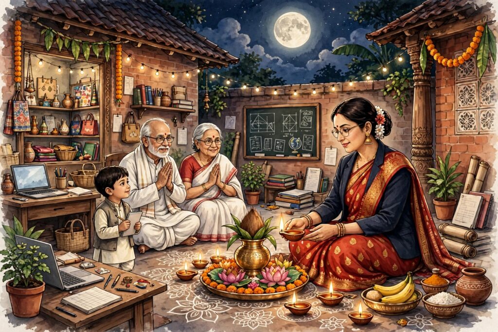 কোজাগরী লক্ষ্মীপুজো ও নারীজীবন: সংসারের সমৃদ্ধি, আত্মনির্ভরতা এবং আধুনিক নারীর স্বপ্ন।