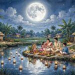 কোজাগরী লক্ষ্মীপুজো ও বাঙালির জ্যোৎস্নারাত: পূর্ণিমার চাঁদ, নিস্তব্ধ প্রকৃতি এবং মনের একান্ত অনুভূতি।