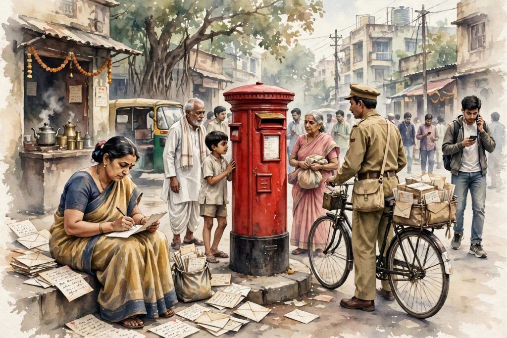 ডাকঘরের লাল বাক্স।।