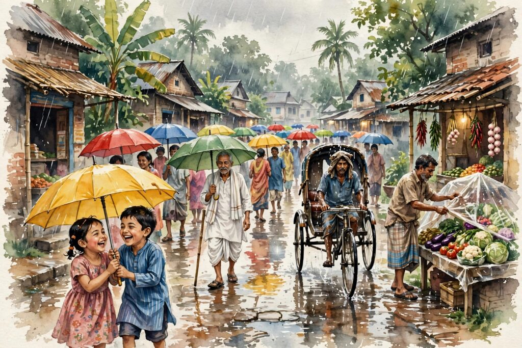 রঙিন ছাতার মিছিল।।